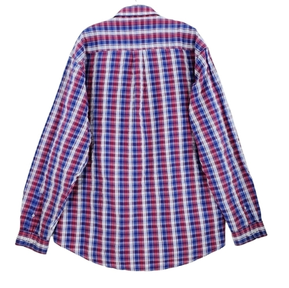 Cinch Shirt Button Down LS Patriotic Red Wht Blue Ombre Plaid Men XL (Fits 2XL) - Picture 7 of 15